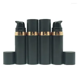 Storage Bottles 5ml 10ml 15ml X 24PCS Black Sample Airless Bottle Lotion Cream Pump Cosmetics Skin Care Personal Makeup Container Travel