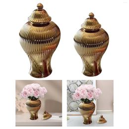 Storage Bottles Modern Ceramic Flower Jar Decorative Ginger With Lid Temple For Centerpiece Living Room Wedding Party Holiday Gifts