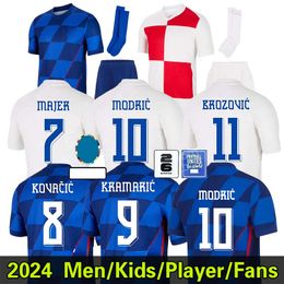 2024 Euro Cup Croatia Soccer Jerseys 24 25 MODRIC MAJER Croatie European Cup Jerseys GVARDIOL KOVACIC SUKER Retro Croacia Home And away Men Kids Kits Football Shirts