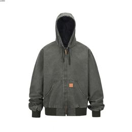High Street Instagrams Trendy Mens and Womens Jackets Washed Hooded Double Layered Detroit Zippered Nk1z