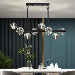 Chandeliers Light Luxury Chandelier Crystal Lamp Restaurant Post-modern Lamps Simple And Creative Personality Dining Table Bar