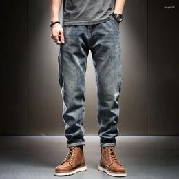 Men's Jeans For Men Cropped Trousers Male Cowboy Pants Cargo Wide Leg 2024 Korean Autumn Trend Japanese Street Style Loose Goth Winter