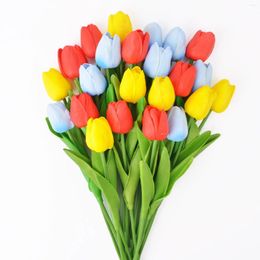 Decorative Flowers 24PC 12.6inch Simulation Foam Four Color Tulip Valentine's Day Gift Wedding Party Home Decoration Table Office Center