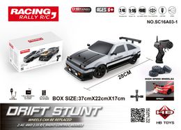 AE86 Remote Control CAR Racing Vehicle Toys For Children 1 16 4WD 2.4G High Speed GTR RC Electric Drift car Children Toys Gift 240430