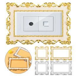 resin single and double light switch surround socket fingerboard cover sticker paper home decoration wall sticker1pcs 240429