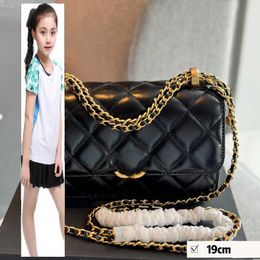 Kids Bags Luxury Brand CC Bag Designer Classic Flap Double Little Ball Wallet Bags Oil Wax Leather Black Purse With Card Holder Large Capacity Gold Metal Hardware Mate