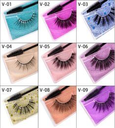 Makeup 3D False Eyelashes with Eyelash brush Mascara brushes Lashes 15 Styles Dramatic Thick Natural Lashes Wispy Fluffy Eye Tools6314324