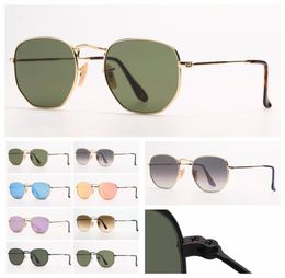 Hexagonal Fashion Sunglasses Mens Womens Sun Glasses women Woman Mans Eyeglasses with leather case sliver box and retail pac2462177