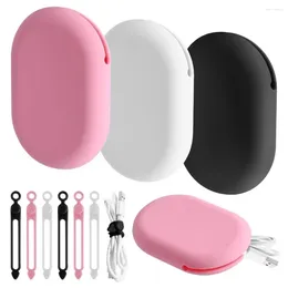 Storage Bags 1PC Mini Silicone Headphone Bag Waterproof Non-toxic Data Cable Case Food Grade Protective Sleeve Digital Accessories