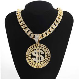 Hip -Hop -USD -Disc -Anhänger mit Diamantlegierung 925 Silber Hip Hop Kubaner Kette USD Halskette für Männer