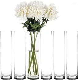 Vases Craft And Party Cylinder Glass Vase 6 Pack 24" Clear For Wedding Centrepiece 4" Diameter