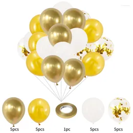 Party Decoration 12 Inch 21Pcs Gold Pink Bule Latex Balloons Birthday Scene Layout Multi Colour Sequins Wedding Baby Shower Decor