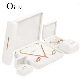 Jewelry Pouches Oirlv White Box Gift Boxes Pu Leather Wholesale Wedding Ring Necklace Bracelet