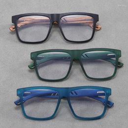 Sunglasses Frames Bamboo Wood Leg Glasses Men Myopia Optical Retro Wooden Large Frame Eyeglasses Vintage Square Anti Blue Light Eyewear For