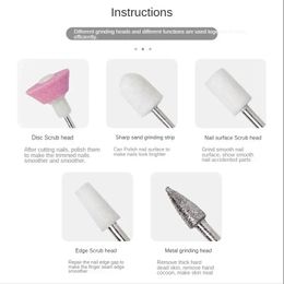 new 5 In 1 Professional Mini Electric Nail Drill Kit Battery Nail Art Exfoliating Polishing Nail Polishing File Pen Tool Machine mini