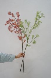 Decorative Flowers Artificial Plants Long Branch Autumn Asparagus Fern El Decor Simulation Soft Glue Bamboo Green Plant Auditorium