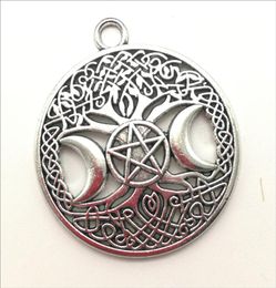 Lot 30pcs Moon Pentacle Antique Silver Charms Pendants Jewellery Making DIY Keychain Pendant For Bracelet Earrings 3934mm DH08321985689