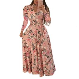Designer women's clothing Standard size fashiona digital printed large swing dress for long sleeved dress for women maxi dress long sleeves dresses for womens 08T7