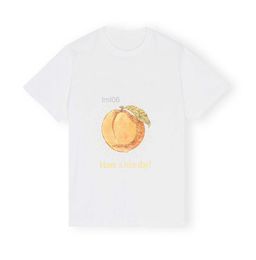 Women's T-shirt Womens t Shirts Designer Peach Print Round Neck Loose Cotton Short Sleeved T-shirtoxbl