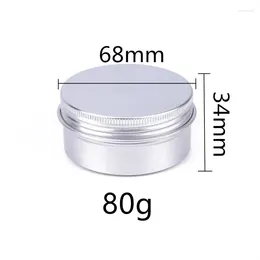 Storage Bottles 50/100pcs 80g 80ML Aluminium Tins Cream Cosmetic Containers Hair Wax/Handmade Soap Pots Threaded Boxes