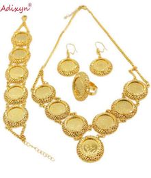 Adixyn est Coin NecklaceEarringRingBracelet Jewelry Sets For Women Gold Color Coins African Bridal Wedding Gifts N10092 2112048520924