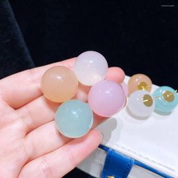 Stud Earrings Fashion Colourful Resin Ball For Women Candy Colour Cute Studs Round Jewellery Wholesale