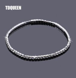 Crystal Rhinestone Anklets Silver Plated Stretch Bridal 1 Row Single Anklet AnkleBracelet Foot Chain Party Accessories for Women8886183