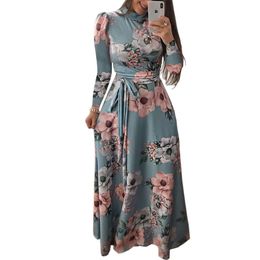 Designer women's clothing Standard size fashiona digital printed large swing dress for long sleeved dress for women maxi dress long sleeves dresses for womens CZ6H