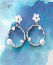 Thaya Plum Earring Stud For Women SilverPins Shell Engrave Rings Pearls Wedding Jewellery Accessories 2106183393895