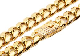 18mm Heavy Mens 18k gold filled Solid Cuban Curb Chaince neckla Bracelets Miami Men039s Cuban Curb Link Chain Necklace Bracelet8676383