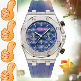 Multi Styles Mens Watch Stopwatch Fashion Mens Japan Quartz Movement Clock Calendar Rubber Stainless Steel Strap Top Brand Wristwatch Gifts 253F
