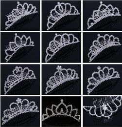 Shining Rhinestone Crown Girls039 Bride Tiaras Fashion Crowns Hair combs Bridal Headpieces Accessories Party Hair Jewellery For W2678944