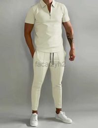 Men's Tracksuits streetwear Spring/Summer Men's Set Polo Short sleeved Polo Shirt Sports Pants 2-piece Set Men's Large Fashion Plus Size set