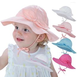 Berets Summer Floral UV Protection Baby Sun Hat Bucket Breathable Beach Cap For 1-2 Years Old