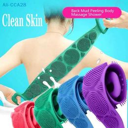 Bath Tools Accessories Magic silicone brush bathroom towel friction mudguard peeling off body massage shower for hand face foot and cleaning frequency Q240430