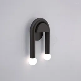 Wall Lamps Nordic Minimalist Modern Black Lamp Fashionable Living Room Background Bedroom Bedside Aisle