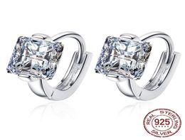 Silver 925 Earrings Solitaire 7mm CZ Zirconia Diamond Charm Stud Earring For Women Girl Sent Gift Box EH5892035673