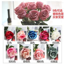 Decorative Flowers Quick Sell Pass Decoration Bunch Fake Velvet Imitation Roses Bedroom