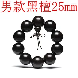 Strand Ebony Beads Bracelet Wholesale Single Circle Buddha Rosary Men 20mm Rift Grain Small Hole