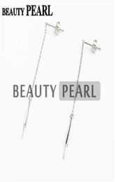 HOPEARL Jewelry Pearl Drop Earring Settings 925 Sterling Silver Dangle Chain Earrings Blanks 3 Pairs225y4609088