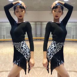 Stage Wear Latin Dance Skirt Training Clothing Female Adult Half Length Fringe Competition Performance