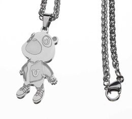 Pendant Necklaces European And American Kanye West Bear Tide Brand Men And Women Hip-Hop Personty Couple Pendant Necklace T240429