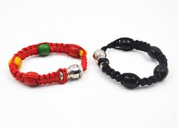 Portable Metal Bead Bracelet Smoking Pipe Jamaica Rasta Wristband Pipes 3 Colours Retail MenWomen Cool Gifts Knot Rope Smoking acc2113240