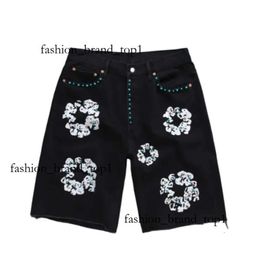 teers shorts Jean Flower Printed denim shorts Shortpants Slim Mens Light Blue Shorts Wreath Light Wash Jeans denim teara Kapok Flower shorts 1432