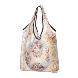 Storage Bags Custom Renaissance Ceiling Art Shopping Women Portable Large Capacity Grocery Vintage Gods Angels Fresco Tote Shopper