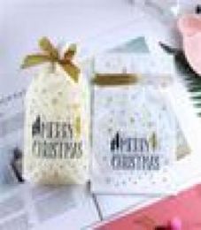 5PCS Merry Christmas Gift Bags Santa Sacks Xmas Tree Packing Bags Happy New Year 2020 Christmas Dragee Candy Navidad 202022354556723455