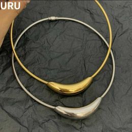 Pendant Necklaces Trend Jewellery 2024 New Metal Stainless Steel Silver Plated Gold Coloured Necklace Womens Gift Q240430