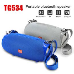 Portable Speakers TG534 Bluetooth Speaker Portable Wireless Bass Speaker Heavy Duty Bass FM USB TF AUX Play Waterproof Outdoor Smartphone Speaker J240505