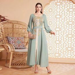 Ethnic Clothing Muslim Long Sleeve Applique Abaya For Women Casual Dress Party Robes Elegante Femme Islamic Prom