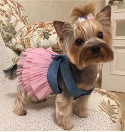 Summer Dress for Dog Pet Dog Clothes Wedding Dress Skirt Puppy Clothing Spring Fashion Jean Pet Clothes XSL7320668